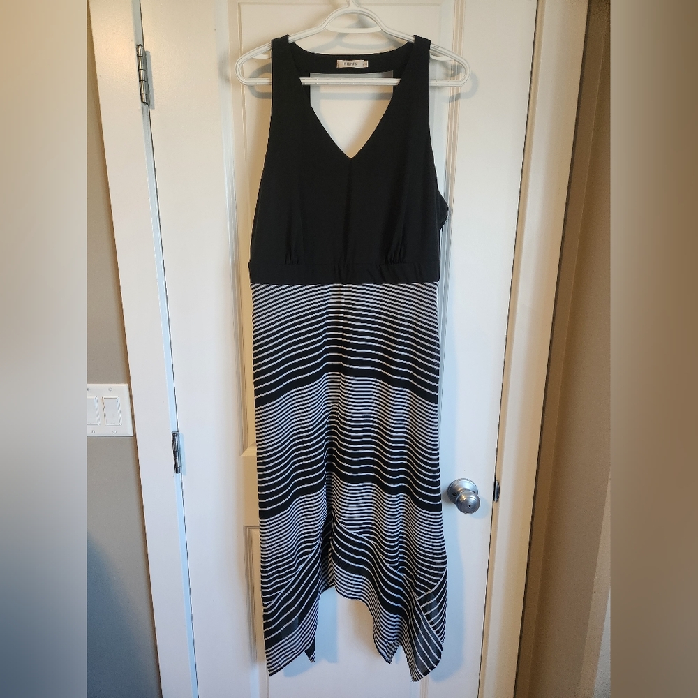 Black and White Striped Maxi Dress
